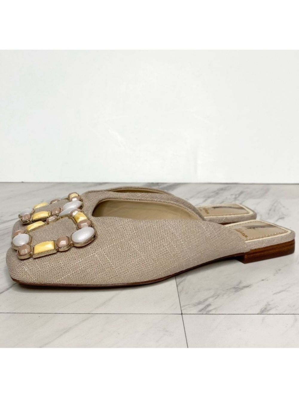 Sam Edelman Lavina Buckle Natural Mule 5M